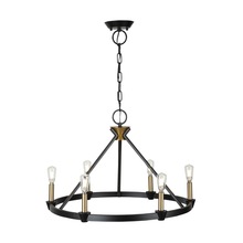 Artcraft Canada AC11986BB - Notting Hill Collection 6-Light Chandelier Black and Brushed Brass