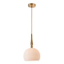 Artcraft Canada AC12110BR - Kate 1 Light Pendant 10", Brushed Brass with Ribbed Glassware