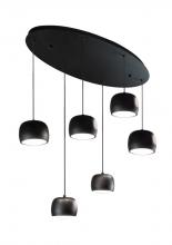  AC6786BK - Onyx Collection Integrated LED 6-Light Pendant, Black