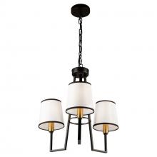 Aircraft Canada SC13343BK - Coco 3 Light Chandelier Black and Gold