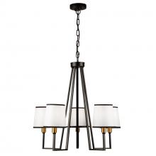 Aircraft Canada SC13345BK - Coco 5 Light Chandelier Black and Gold