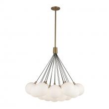  CH3128-BG/OP - Bolla 28-in Brushed Gold/Opal Glass LED Chandelier