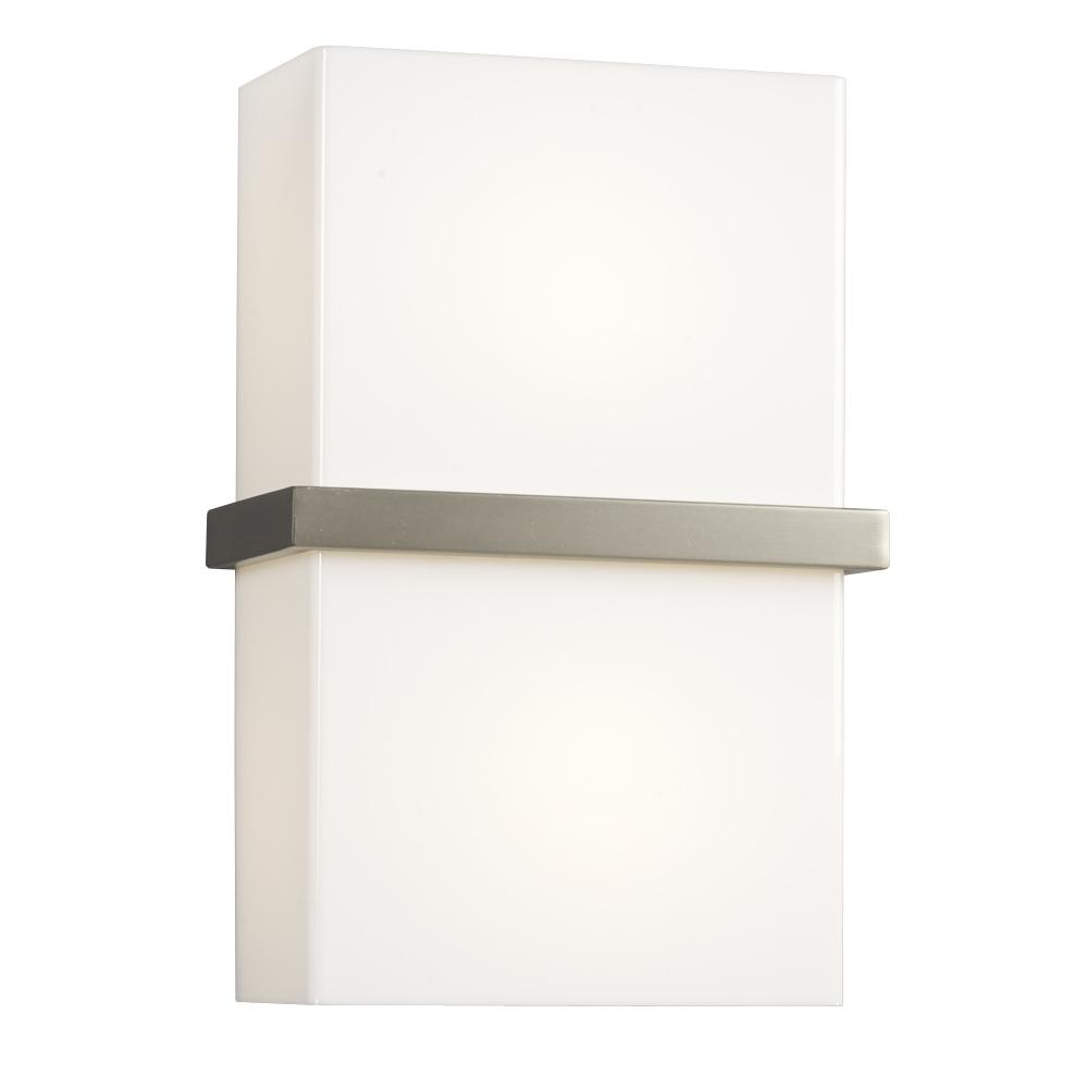 Wall Sconce - Brushed Nickel with Satin White Glass