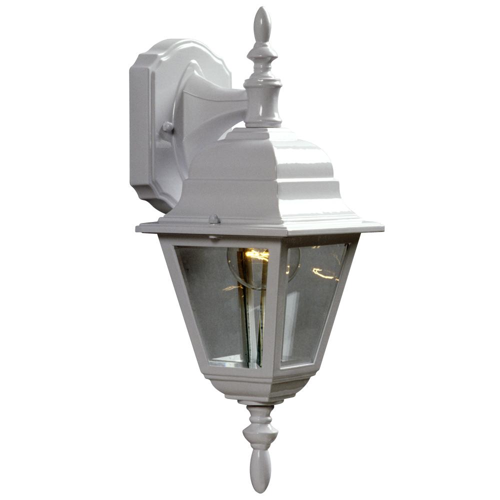 Outdoor Cast Aluminum Lantern - White w/ Clear Beveled Glass