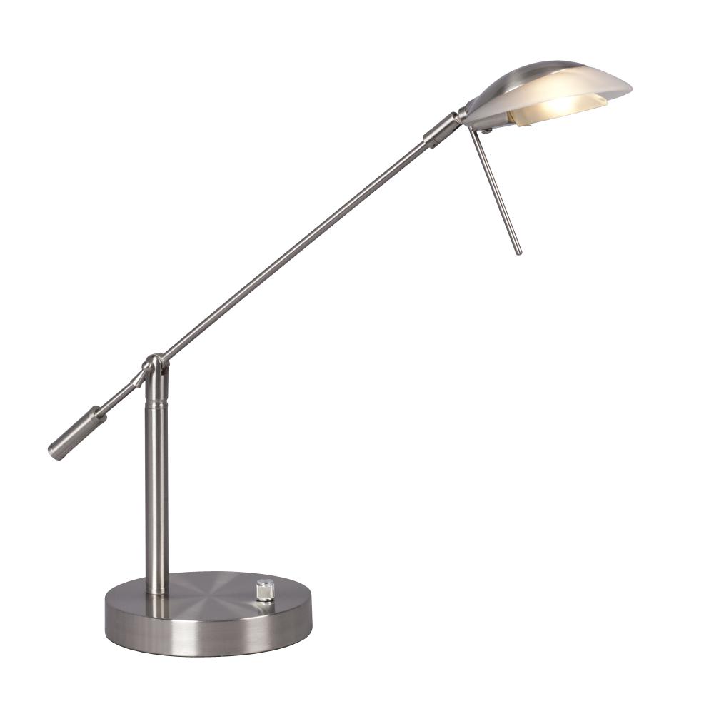 Table Lamp - Brushed Nickel with Frosted Glass (Dimmable)