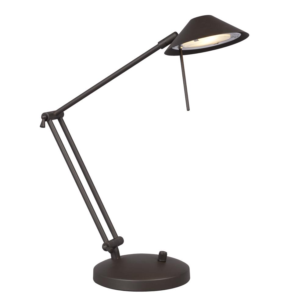 Table Lamp - Matte Bronze with Metal Shade (Dimmable)