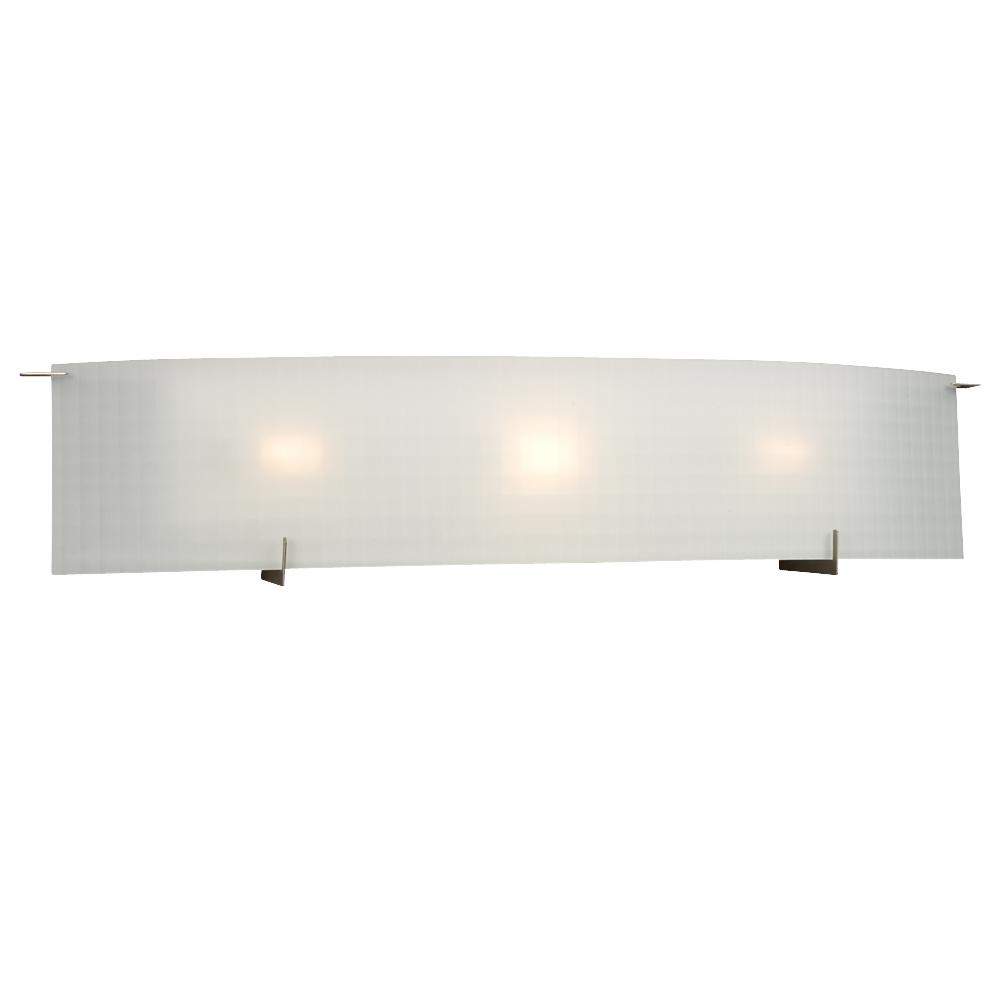 Three Light Vanity - Pewter w/ Frosted Checkered Glass