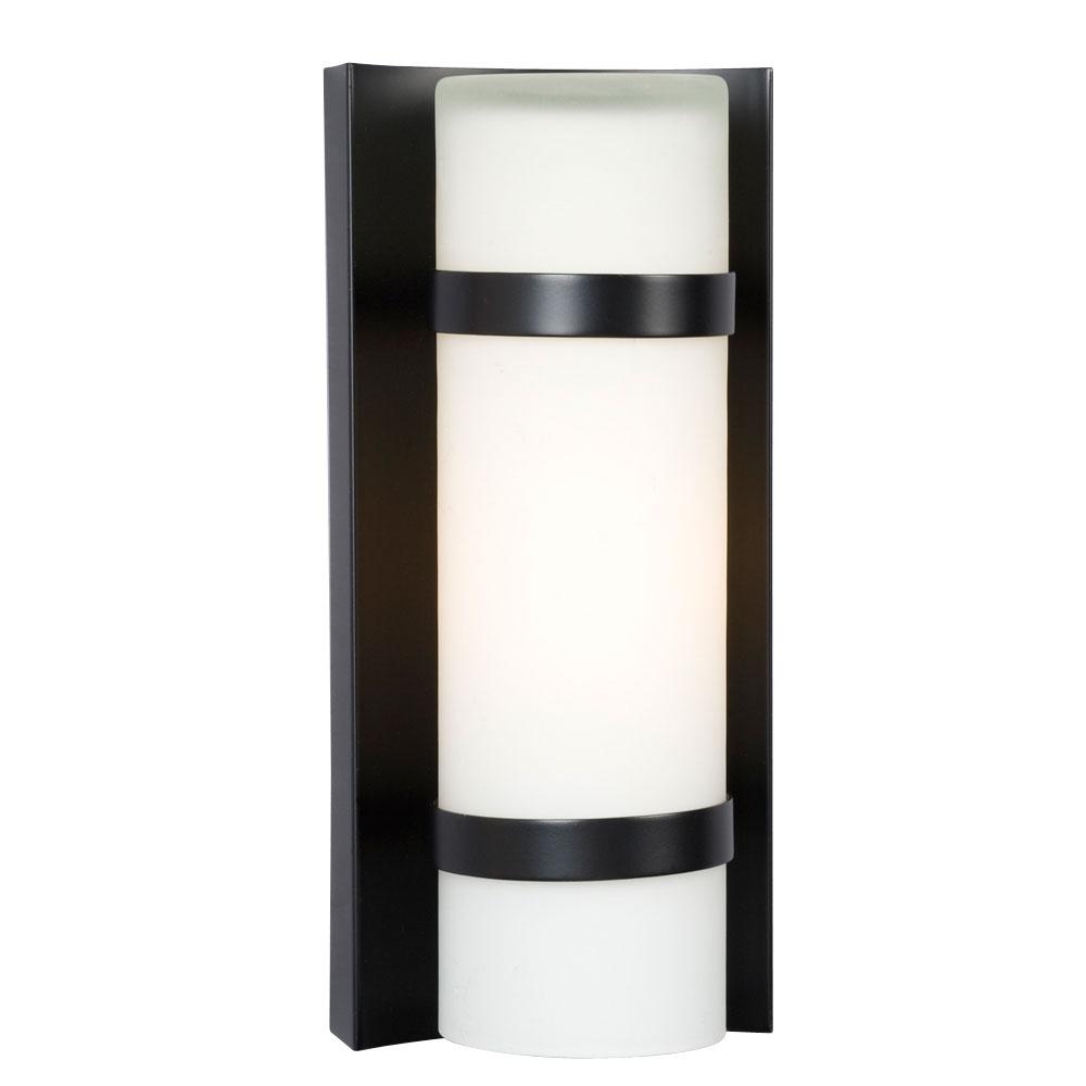 Wall Sconce - in Bronze finish with Satin White Glass (Suitable for Indoor or Outdoor Use)