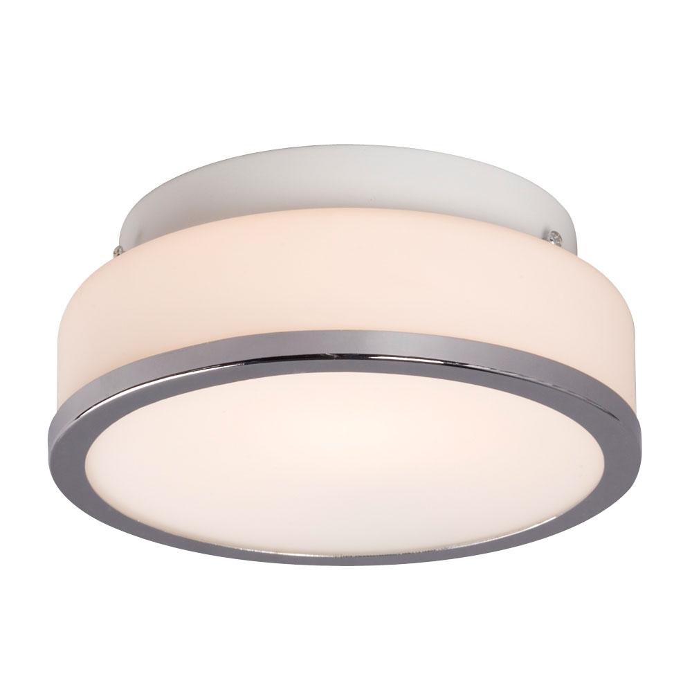 Flush Mount Ceiling Light - in Polished Chrome finish with White Glass