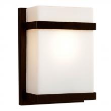  215580BZ-113NPF - Wall Sconce - in Bronze finish with Satin White Glass (Suitable for Indoor or Outdoor Use)