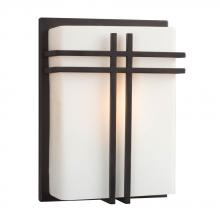  215640BZ-113EB - Wall Sconce - in Bronze finish with Satin White Glass (Suitable for Indoor or Outdoor Use)