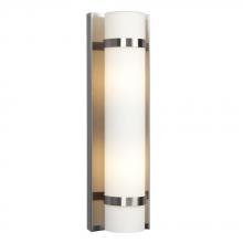  215661BN - 2-Light Wall Sconce (Interior Use Only) - Brushed Nickel with Satin White Cylinder Glass