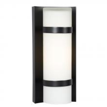  215670BZ - 1-Light Outdoor/Indoor Wall Sconce - Bronze with Satin White Cylinder Glass