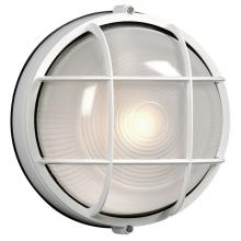 Galaxy Lighting 305011WH-142E - Outdoor Cast Aluminum Marine Light with Guard - in White finish with Frosted Glass (Wall or Ceiling
