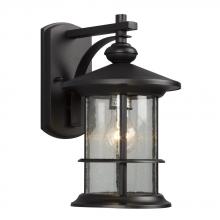 Galaxy Lighting 319740BK - Outdoor Wall Mount Lantern - in Black finish with Clear Seeded Glass