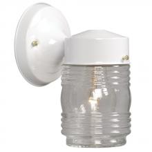 Galaxy Lighting 320107WH - Outdoor Wall Fixture - White w/ Clear Jam Jar Glass