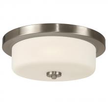  610453BN - Flush Mount - Brushed Nickel with White Glass