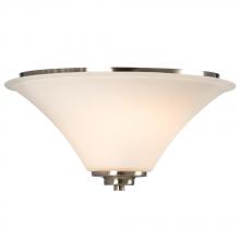  610753BN - 2-Light Flush Mount - Brushed Nickel with White Glass