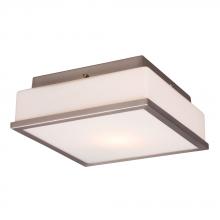  613501BN-113EB - Square Flush Mount Ceiling Light - in Brushed Nickel finish with Opal White Glass