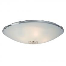  614405CH-218EB - 4-Light Flush Mount - Polished Chrome with Satin White Glass Shade and Crystal Accents