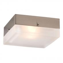  614571BN-113EB - Square Flush Mount Ceiling Light - in Brushed Nickel finish with Frosted Glass