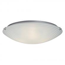  615295CH - 4-Light Flush Mount - Polished Chrome with White Striped Glass Shade