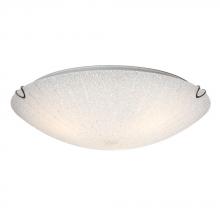  621574CH - Flush Mount Ceiling Light - in Polished Chrome finish with White Patterned Sugar Glass (3L)