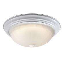  635023WH 2PL13 - Flush Mount Ceiling Light - in White finish with Frosted Melon Glass