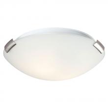 Galaxy 680412BN/WH-113NPF - Flush Mount Ceiling Light - in Brushed Nickel finish with White Glass