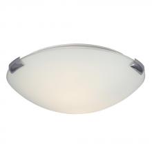  680412CH/WH - 12" Flush Mount Ceiling Light - Chrome Clips with White Glass