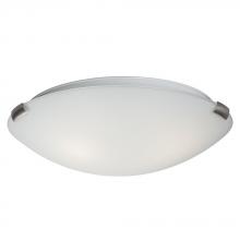  680416BN/WH - 16" Flush Mount Ceiling Light - Brushed Nickel Clips with White Glass