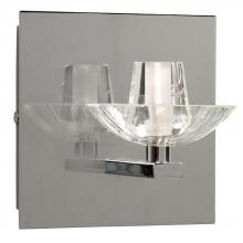  700681CH - Single Light Vanity - Chrome w/ Clear Glass (inside matte)