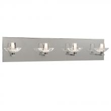  700684CH - Four Light Vanity - Chrome w/ Clear Glass (inside matte)