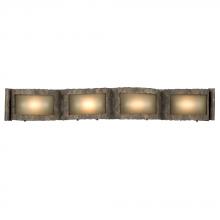  701334BR - Four Light Vanity - Bed Rock w/ Smoked Bronze Glass