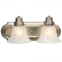  702606BN - Two Light Vanity - Brushed Nickel with Marbled Glass