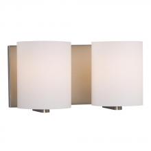 Galaxy 710232BN - 2-Light Vanity Light - Brushed Nickel with Satin White Cylinder Glass