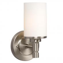  710651BN - Single Light Vanity - Brushed Nickel w/ Satin White Glass