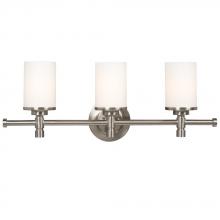  710653BN - Three Light Vanity - Brushed Nickel w/ Satin White Glass