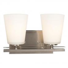  711962BN - 2-Light Vanity - Brushed Nickel with White Glass