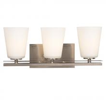  711963BN - 3-Light Vanity - Brushed Nickel with White Glass