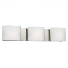 Galaxy Lighting 723308BN - 3-Light Vanity Brushed Nickel with Curved Satin White Glass Shades