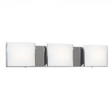 Galaxy Lighting 723308CH - 3-Light Vanity Chrome with Curved Satin White Glass Shades
