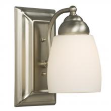 Galaxy 724131BN - Single Light Vanity - Brushed Nickel w/ Satin White Glass