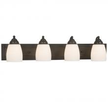 Galaxy Lighting 724134ORB - Four Light Vanity - Oil Rubbed Bronze with Satin White Glass