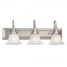  ES783003PT - 3-Light Bath & Vanity Light - in Pewter finish with Marbled Glass