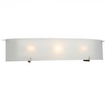  790507PTR 3PL13 - 3-Light Bath & Vanity Light - in Pewter finish with Frosted Checkered Glass