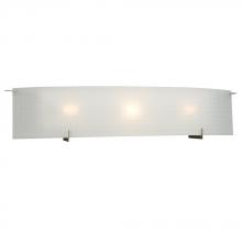 Galaxy Lighting 790507PTR - Three Light Vanity - Pewter w/ Frosted Checkered Glass