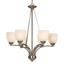 Galaxy 800336BN - Six Light Chandelier - Brushed Nickel w/ White Tapioca Glass