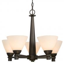  800995ORB - Five Light Chandelier - Oil Rubbed Bronze w/ Frosted White Glass