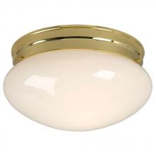  810210PB 2PL13 - Utility Flush Mount Ceiling Light - in Polished Brass finish with White Glass